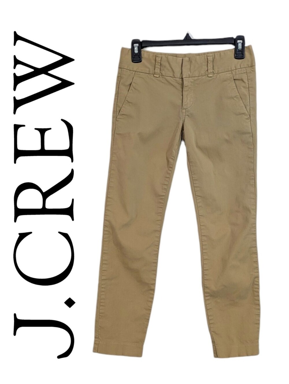 J. Crew Andie Cropped Chino Khaki Pants - Size 0P / 0 Petite Womens - Tan Beige